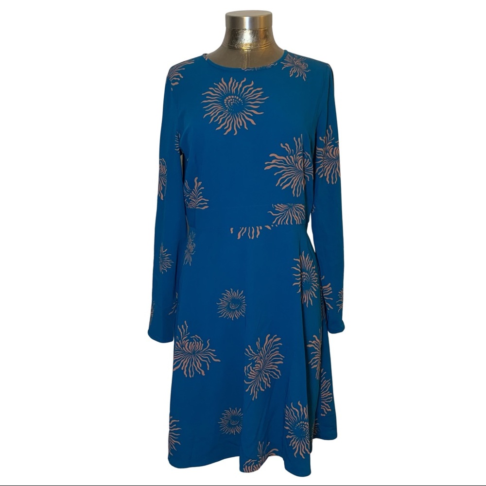 Loft Blue Modern Floral Dress
